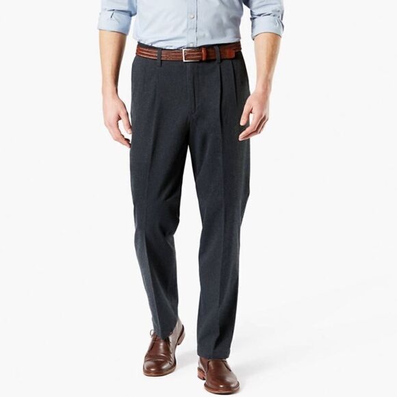Signature Khaki Pleated Classic Fit Pants (G6) - Picture 1 of 8